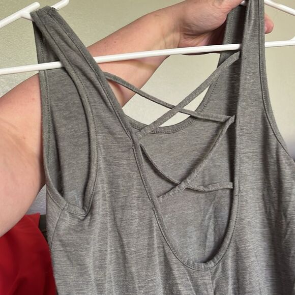 You are the PINA to my COLADA Scoop Neck Curved Hem Criss Cross Back Tank small - Picture 2 of 3